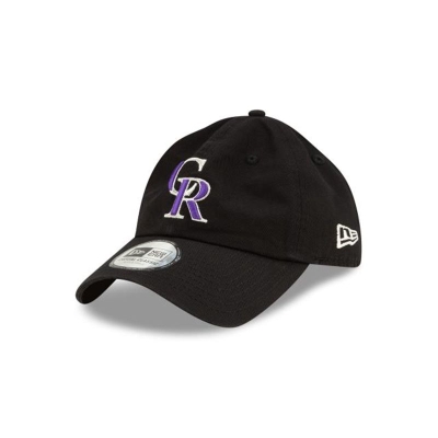 Black Colorado Rockies Hat - New Era MLB Casual Classic Adjustable Caps USA2791563